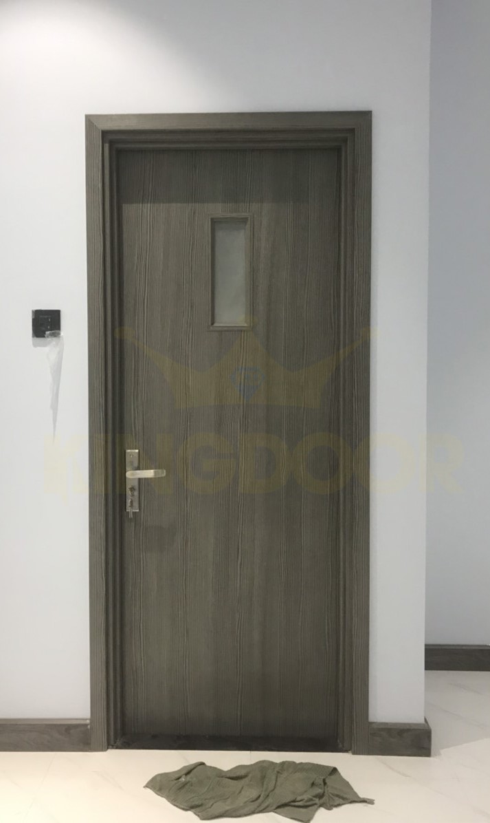 Cửa nhựa composite phủ da có ô kính