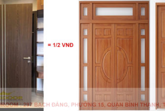 Giá bằng 1/2 cửa gỗ tự nhiên