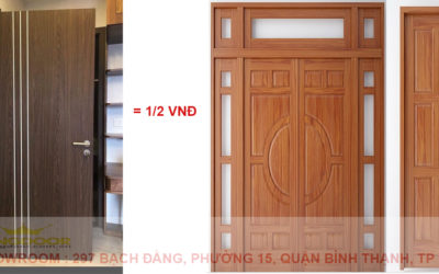 Giá bằng 1/2 cửa gỗ tự nhiên