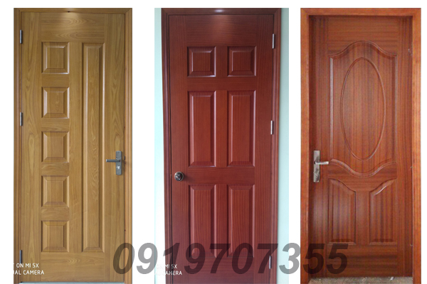Cửa gỗ công nghiệp hdf veneer tại Vườn Lài