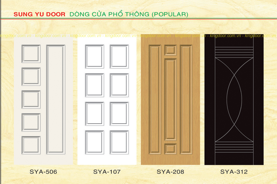 Cửa nhựa gỗ Composite dòng sơn SYA mẫu panol