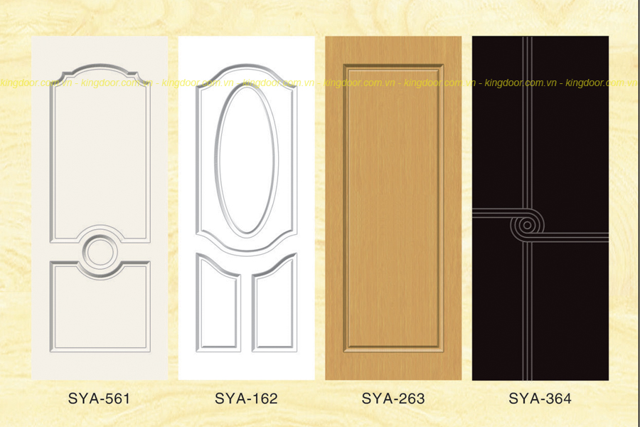 Cửa nhựa gỗ Composite dòng sơn SYA mẫu đơn giản cổ điển