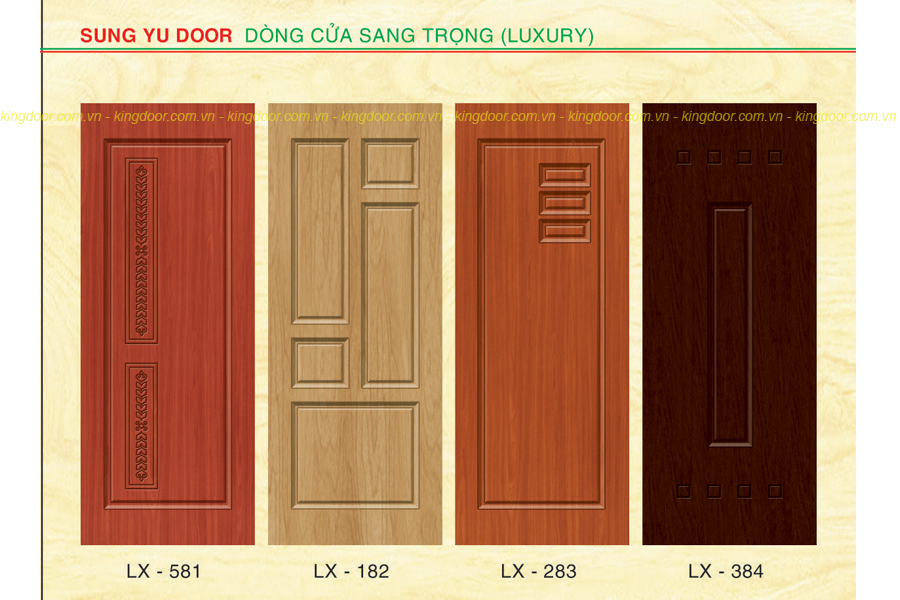 Cửa nhựa composite LX sơn vân gỗ cao cấp