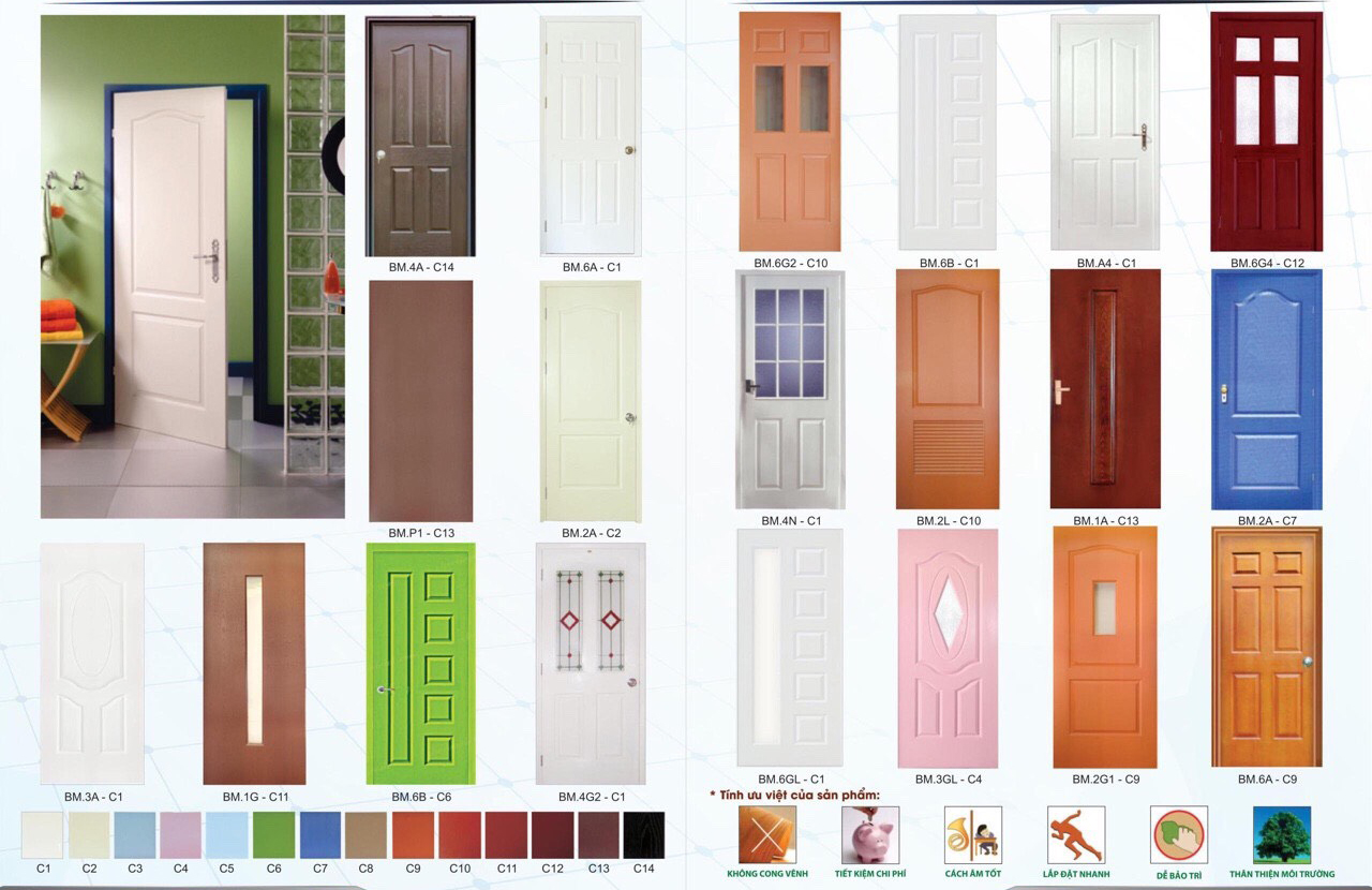 Một số mẫu cửa gỗ công nghiệp HDF Sơn