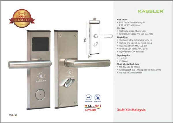 Khóa điện tử Kassler KL-381I
