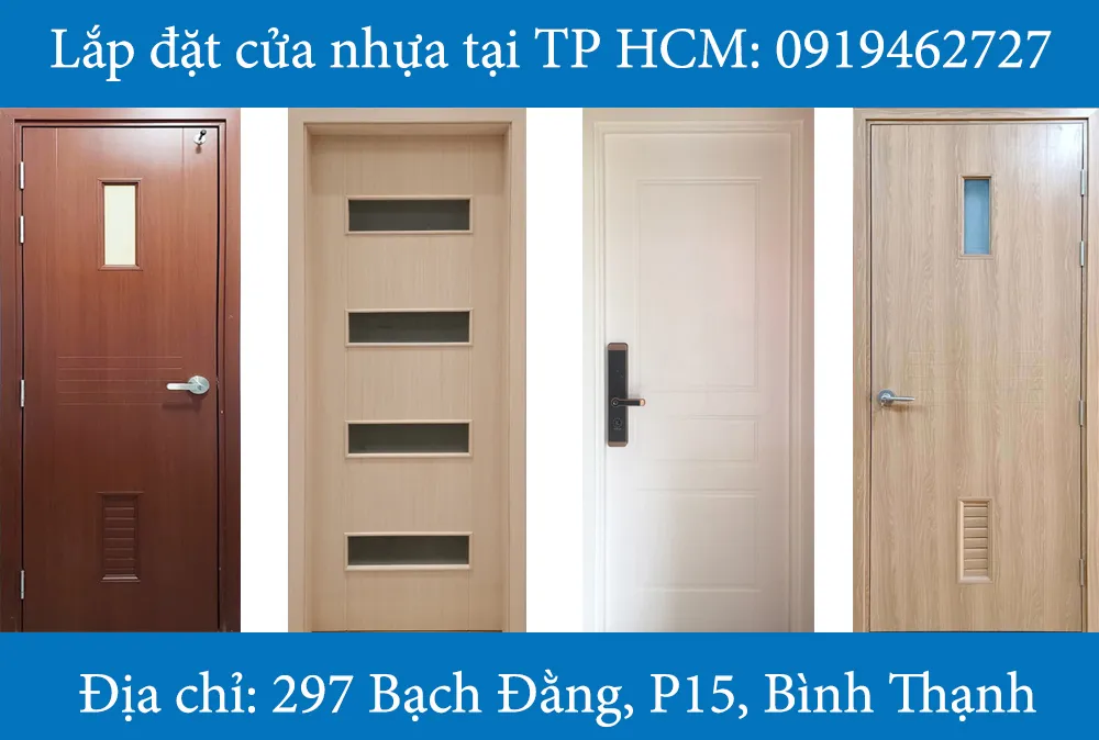 Mẫu cửa nhựa Composite có ô kính