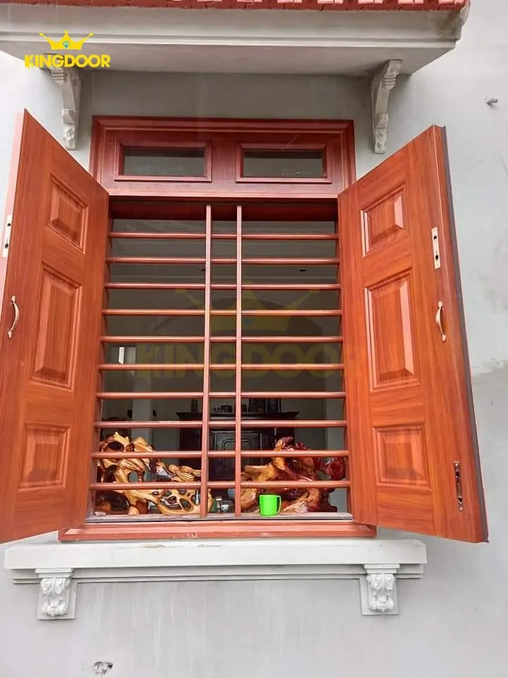 cửa sổ thép vân gỗ