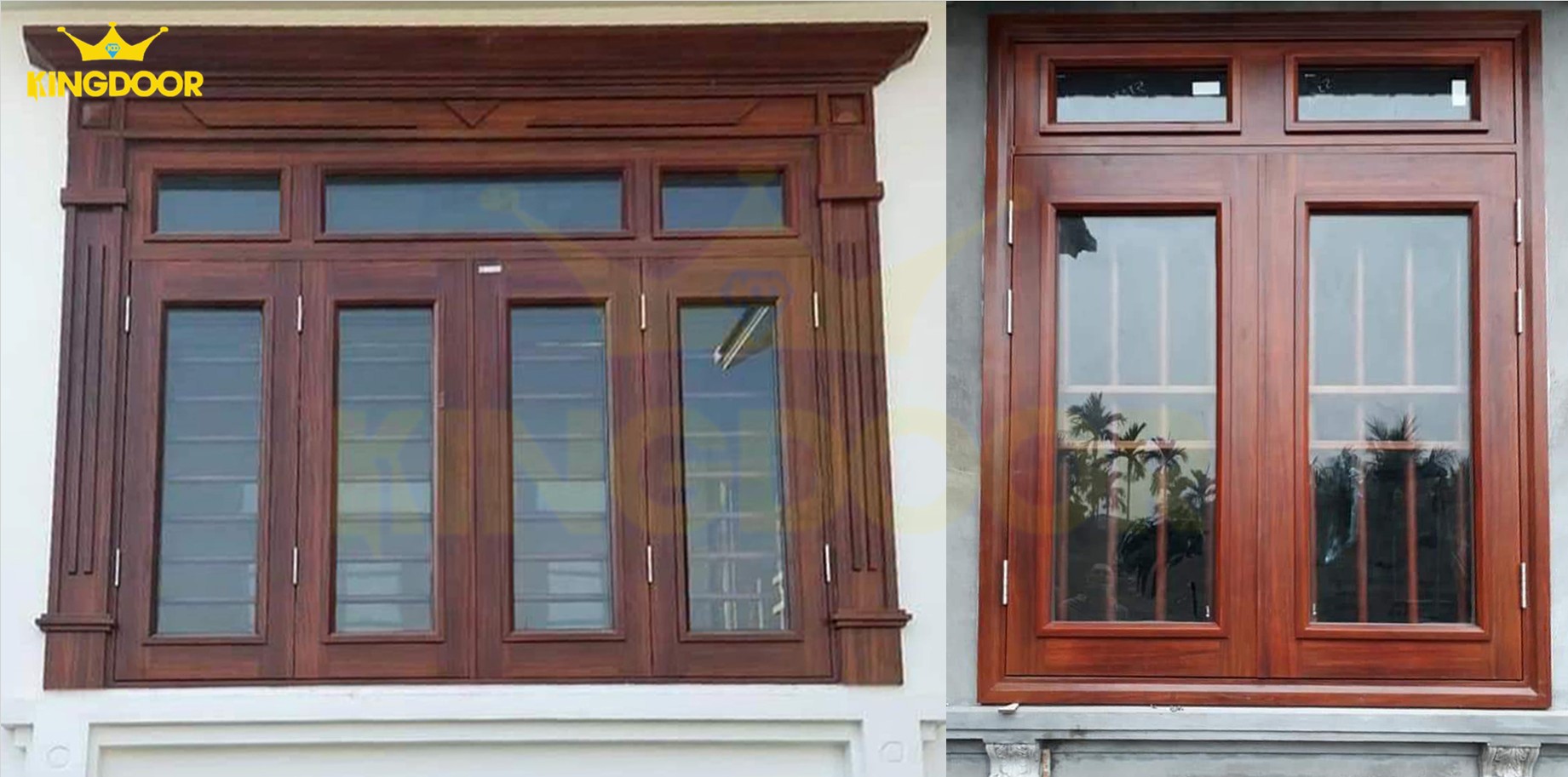 Cửa thép vân gỗ - cửa sổ KingDoor
