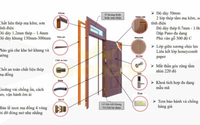 Cấu tạo chung cửa thép vân gỗ