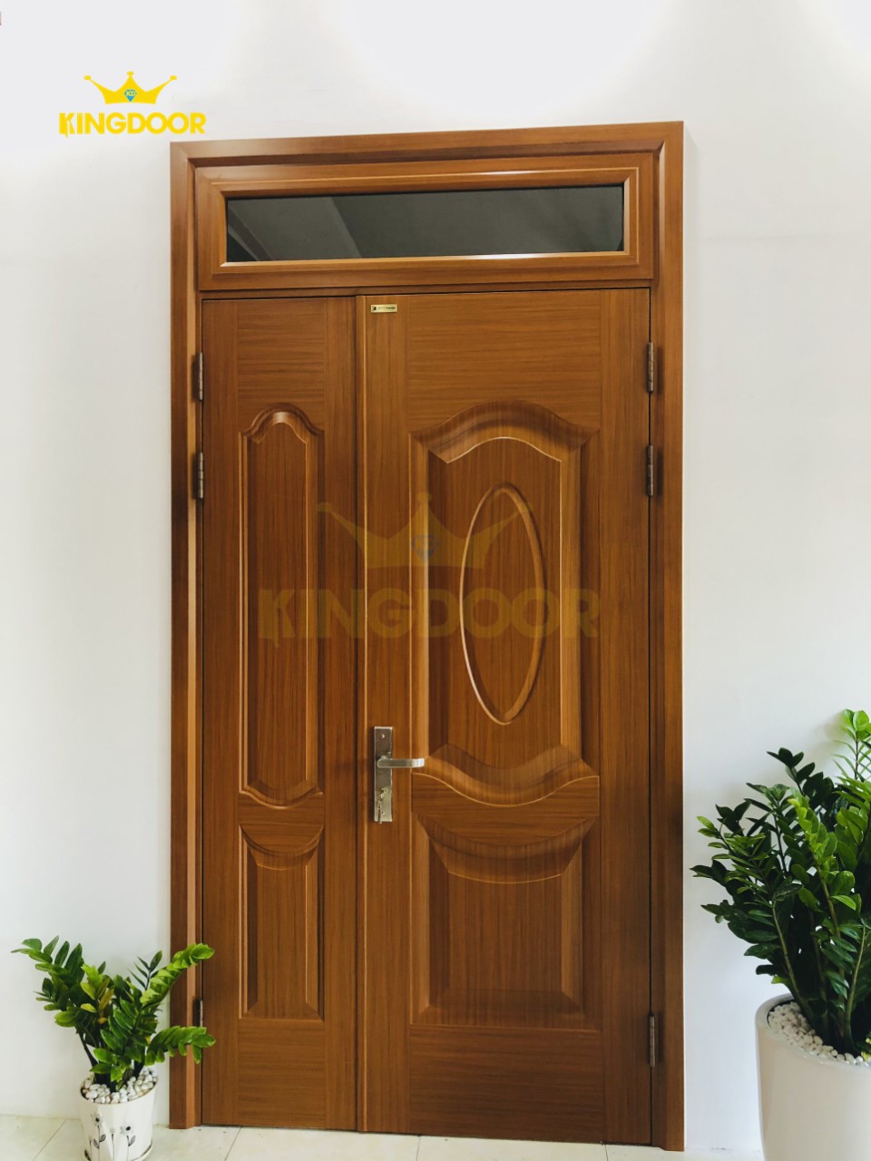 Nội, ngoại thất:  Mẫu cửa thép vân gỗ đẹp – Cửa thép giá rẻ Cua-thep-van-go-2-canh-2