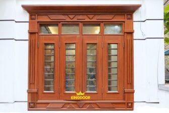 Mẫu cửa sổ thép vân gỗ