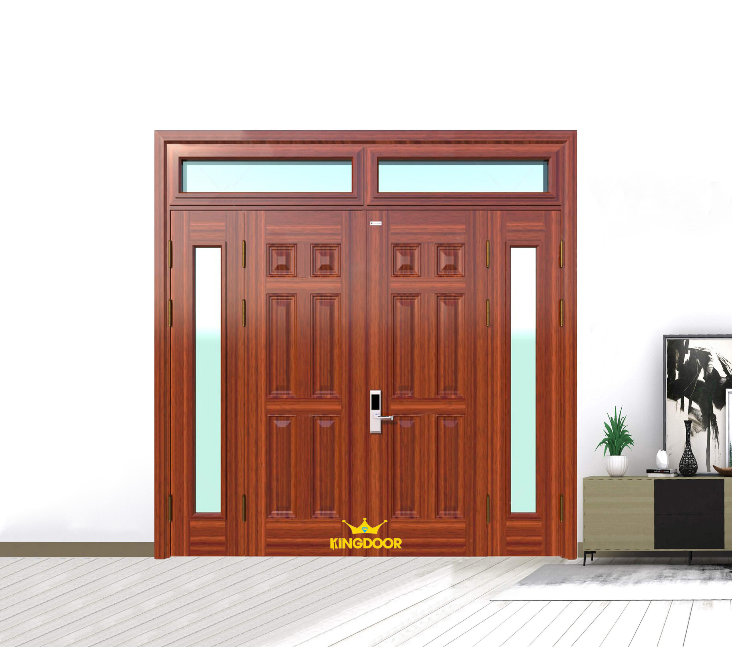 Cửa thép vân gỗ KG-41.04.K-2TK