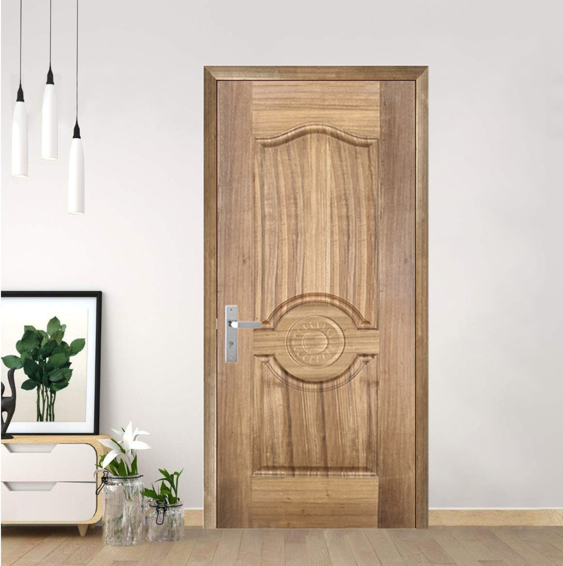 Cửa gỗ công nghiệp HDF Veneer KD.2D-TEAK