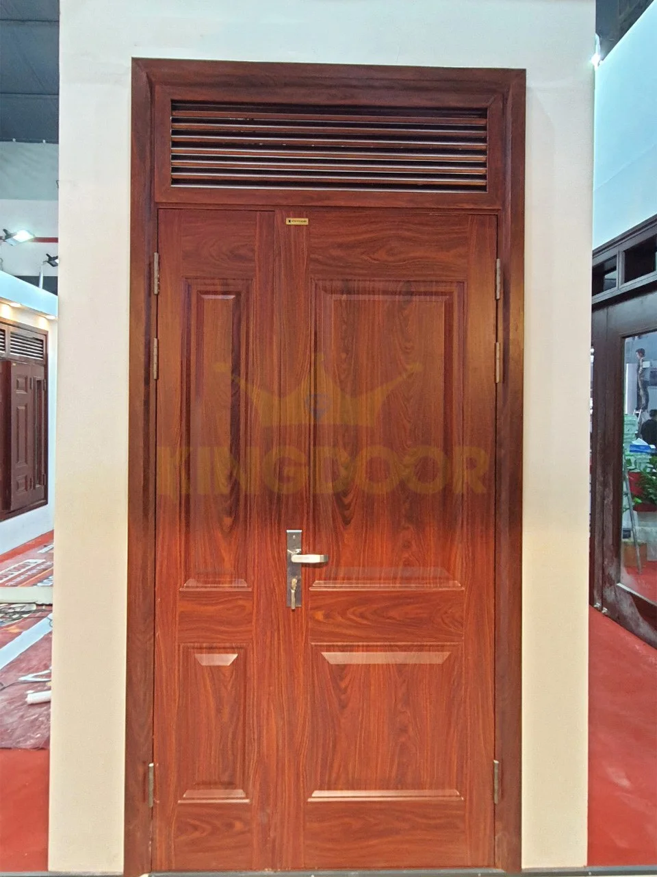 Nội, ngoại thất: Báo giá Cửa thép vân gỗ tại Đà Lạt – Cửa chính, cửa sổ Cua-thep-van-go-2-canh-tai-Da-Lat-2