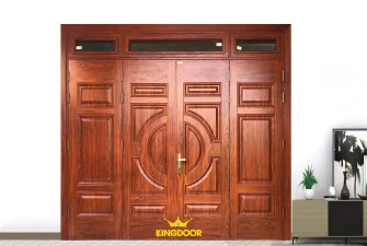Cửa thép vân gỗ 4 cánh