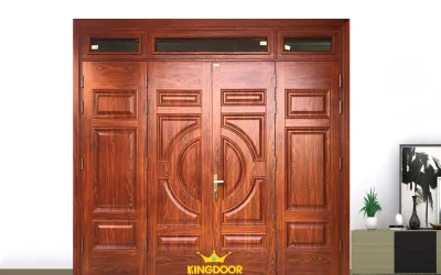 Cửa thép vân gỗ 4 cánh