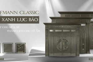Cửa thép classic sắc xanh lục bảo