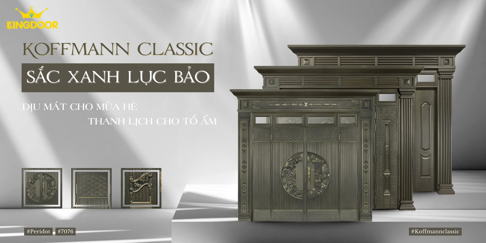 Cửa thép classic sắc xanh lục bảo