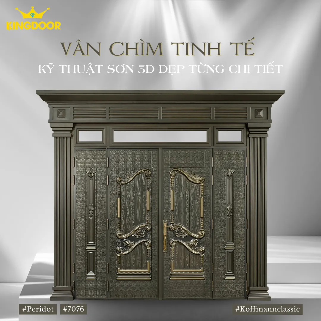 Cửa thép classic sắc xanh lục bảo