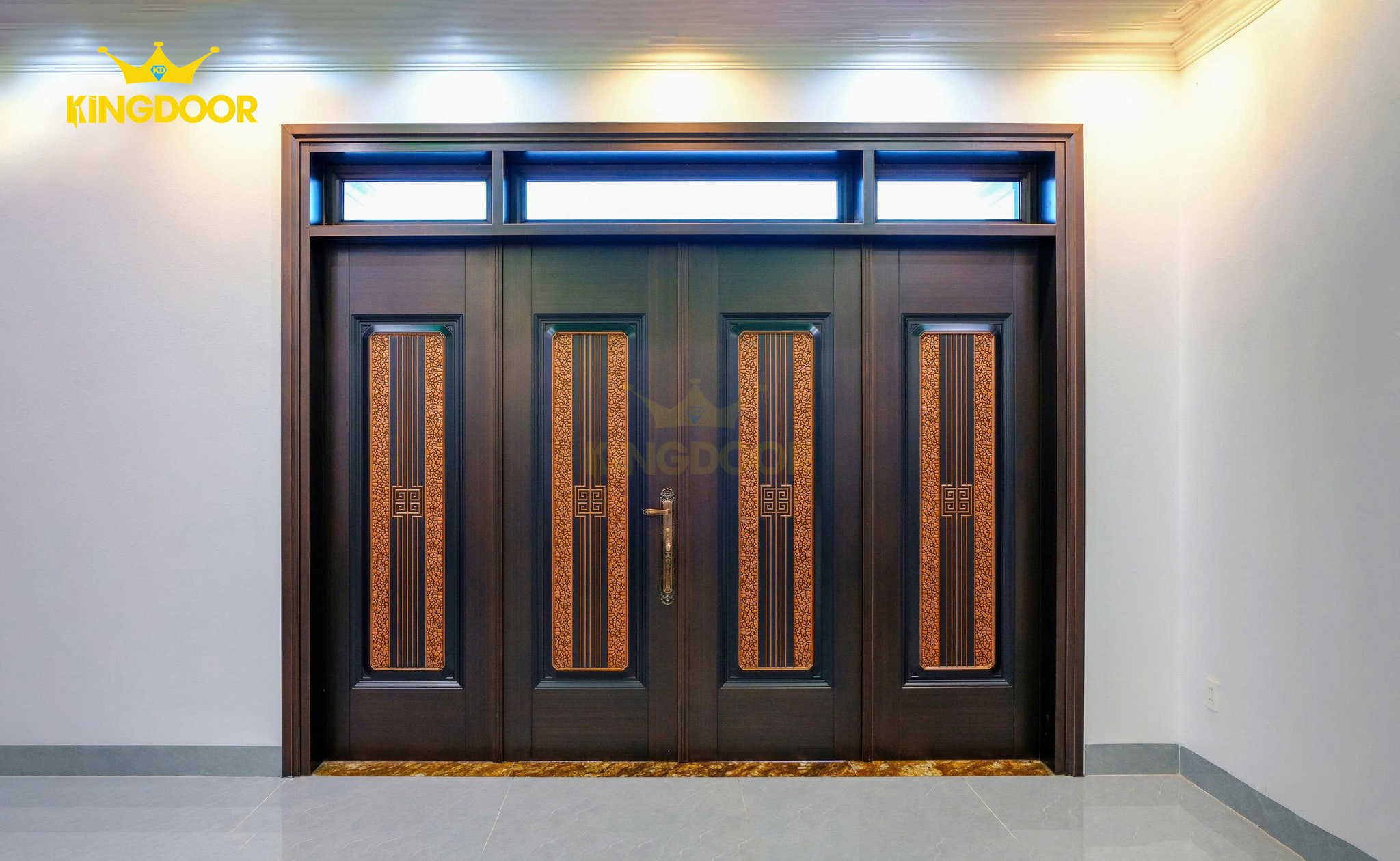 Công trình cửa thép vân gỗ Classic Hải Đăng Kingdoor