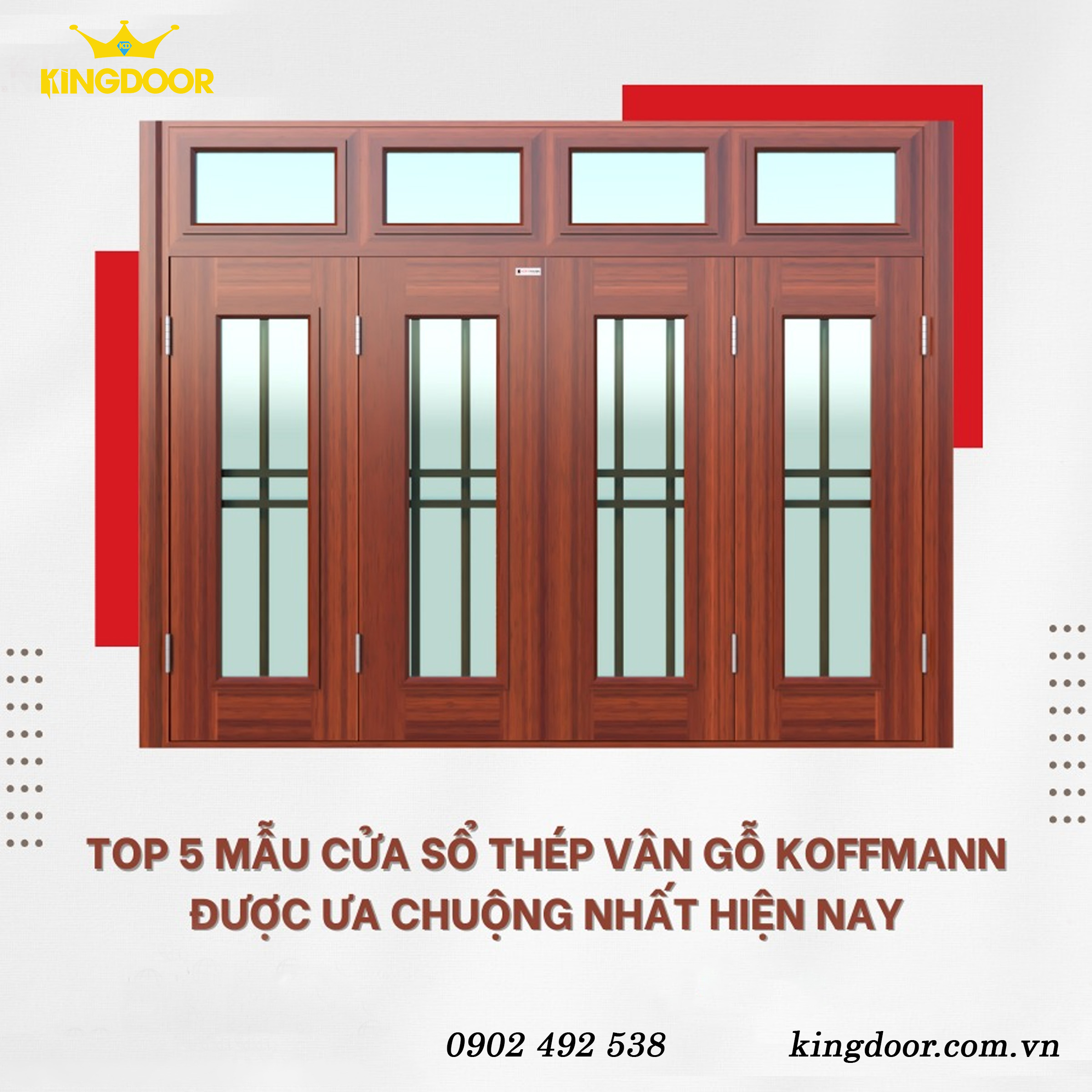 Top 5 mẫu cửa sổ thép vân gỗ koffmann được ưa chuộng nhất hiện nay