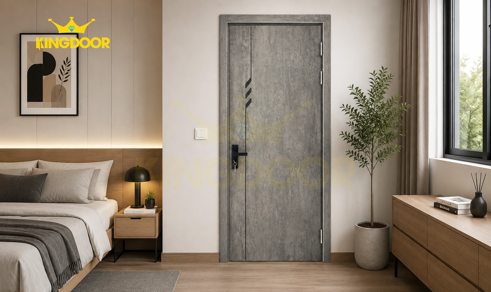 Cửa nhựa Composite phào chỉ nổi