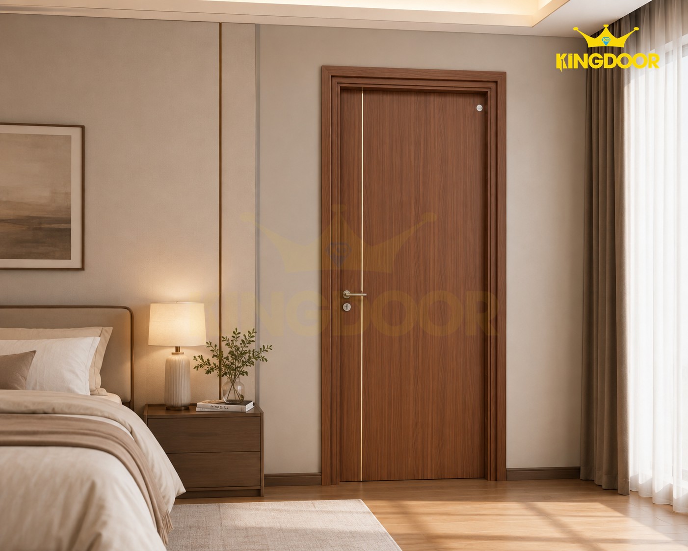 Cửa nhựa composite chạy chỉ nhôm dọc