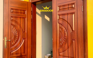 Cửa thép vân gỗ 2 cánh